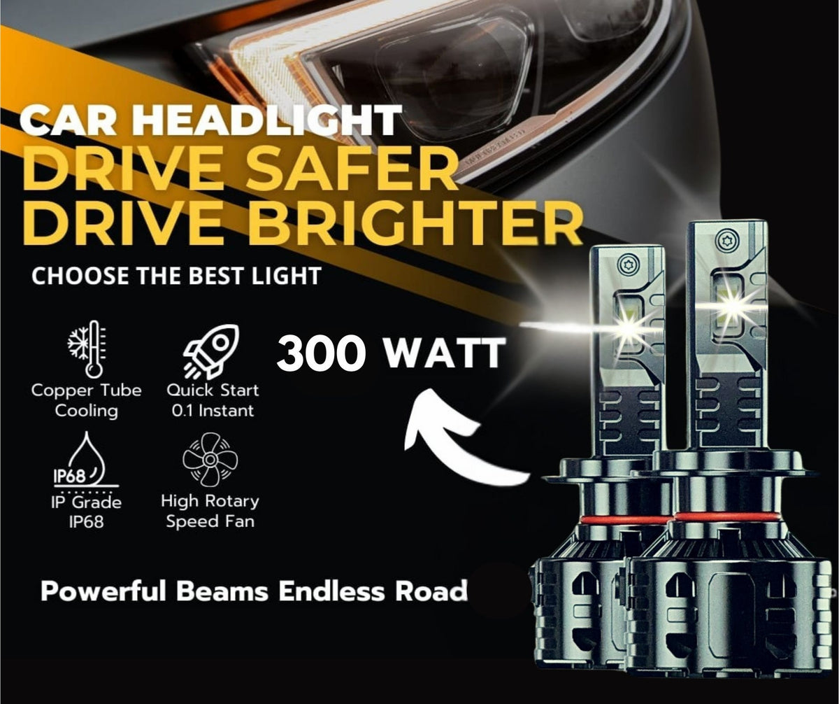 High Power Led Auto Lighting System 300W 21000 Lumen 6000K With Double Copper Tubes