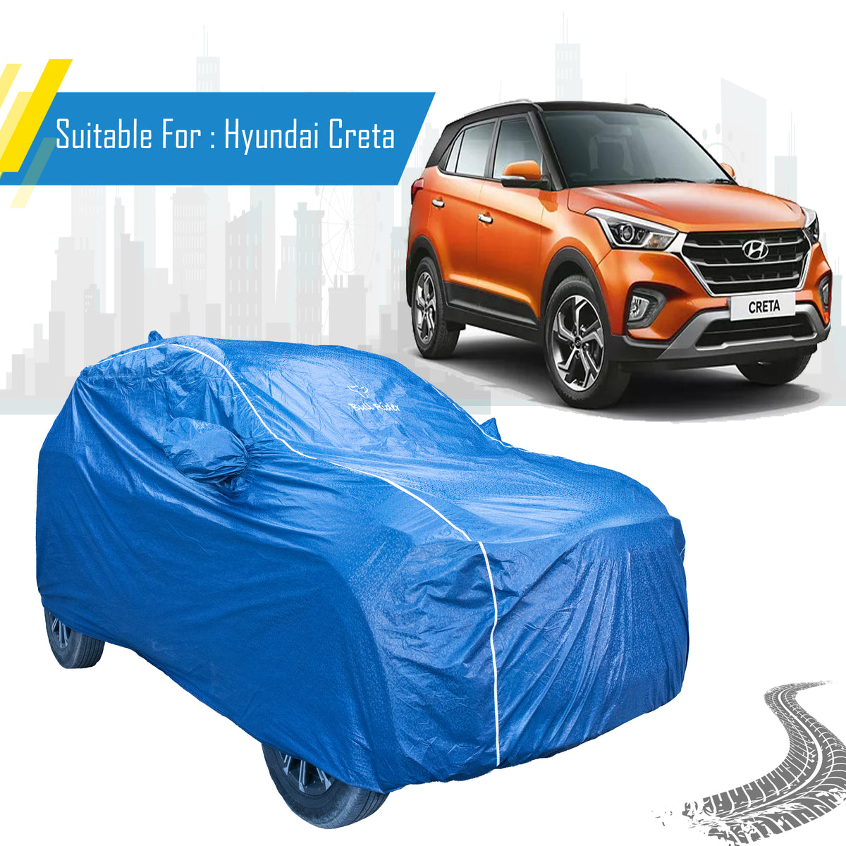 Hyundai Creta Featherlite waterproof car body cover by Bull Rider
