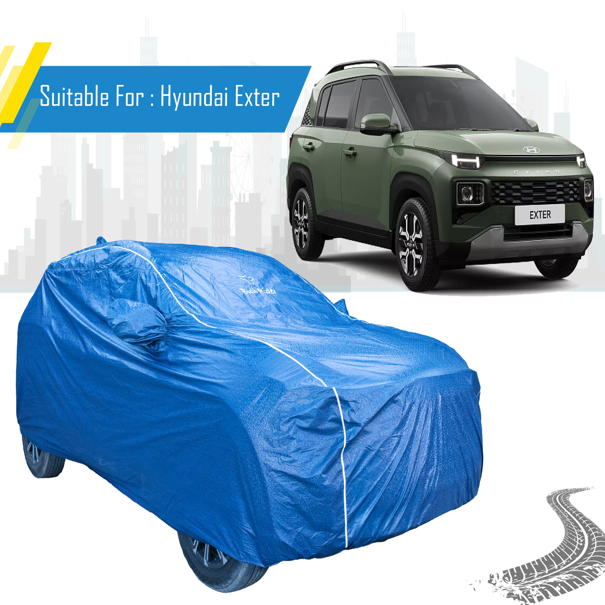 Hyundai Exter Featherlite waterproof car body cover by Bull Rider