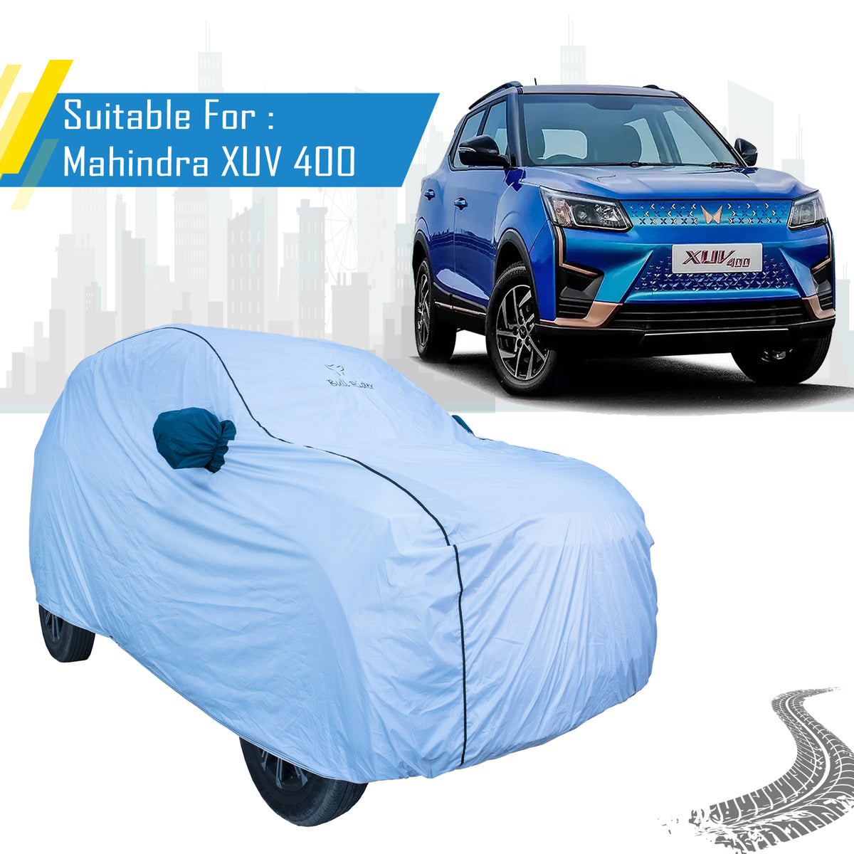Mahindra XUV400 Car Cover – All Weather Waterproof Body Cover with Mirror Pockets | Bull Rider