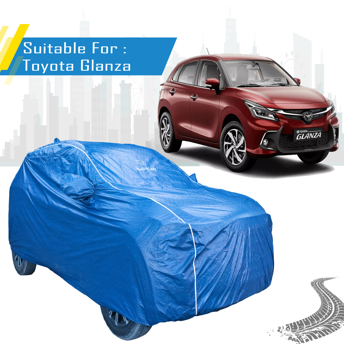Toyota Glanza car cover with mirror pockets – Bull Rider Featherlite