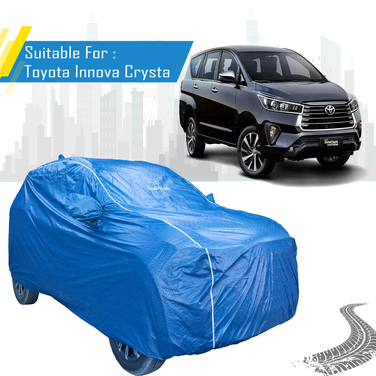 Toyota Innova Crysta car cover with mirror pockets – Bull Rider Featherlite