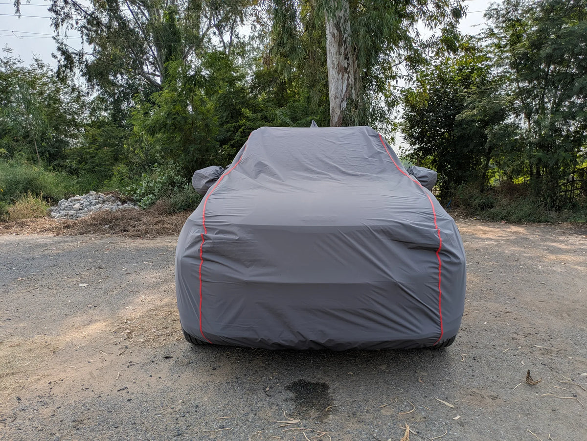Mahindra Scorpio N All Weather waterproof car cover – front view, custom fit | Bull Rider