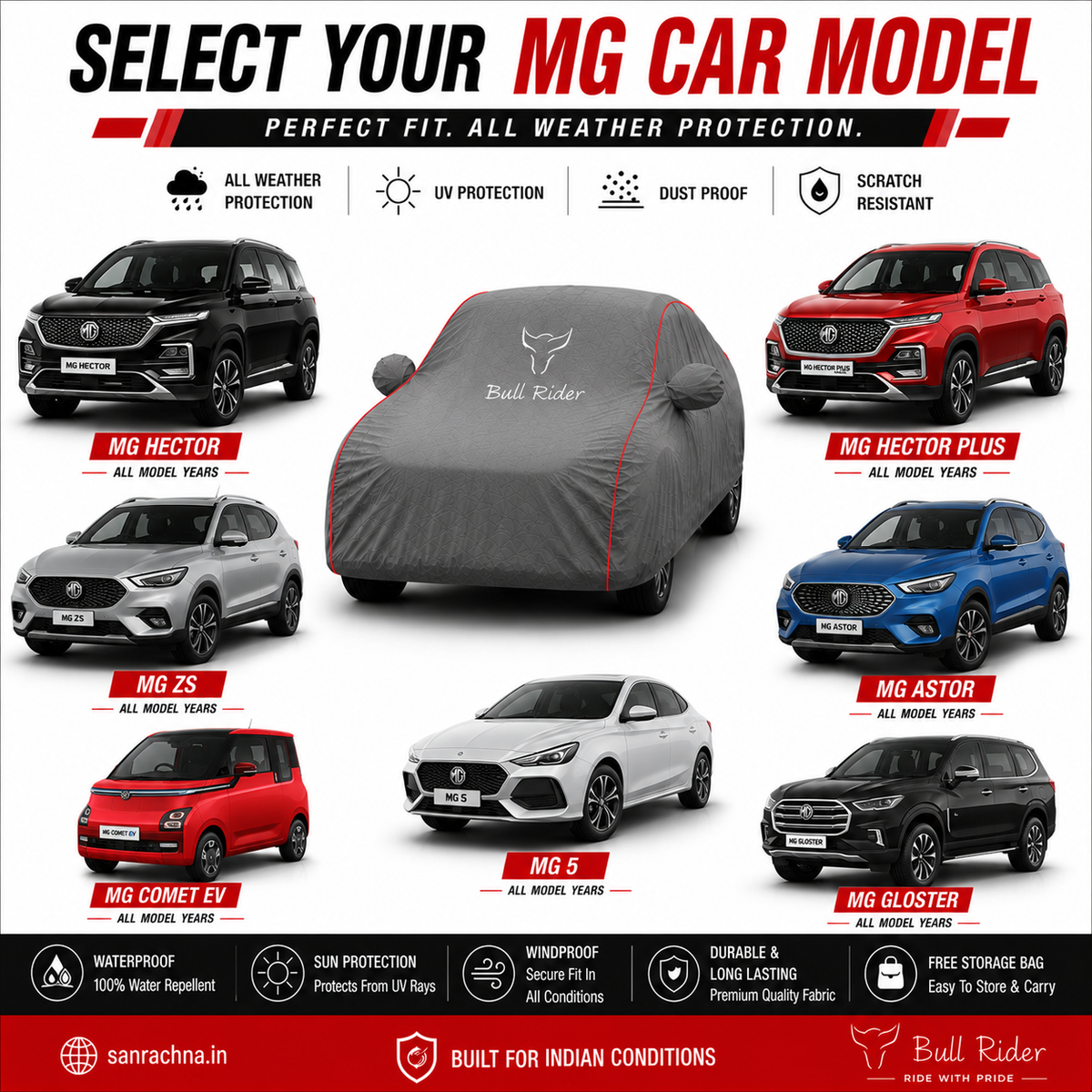 Bull Rider MG All Weather Waterproof Car Body Cover