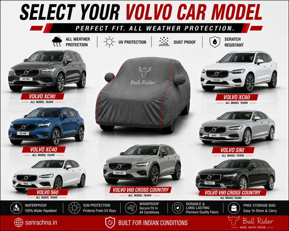 Bull Rider all weather waterproof car body cover for Volvo XC90, XC60, XC40, S90, S60, V60 Cross Country and V90 Cross Country with UV, dust and weather protection.