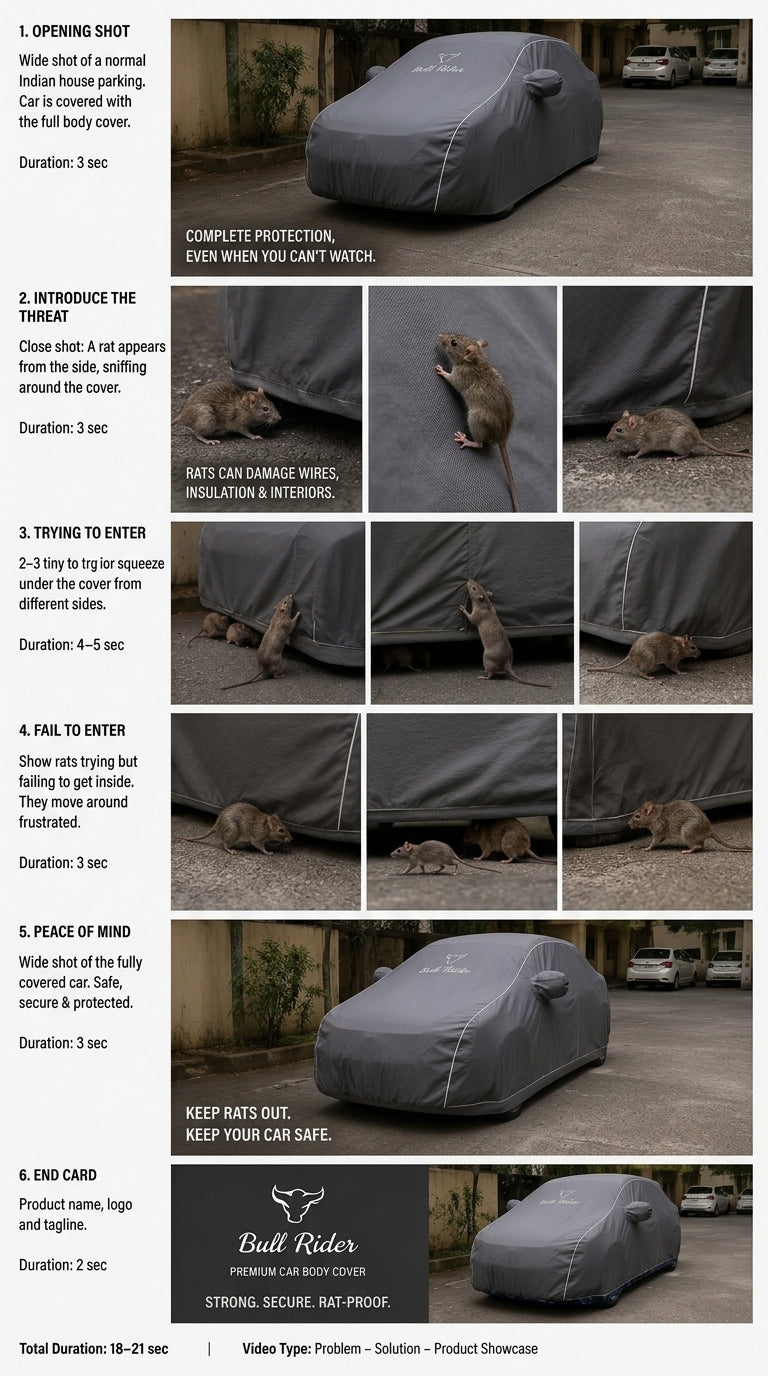 Bull Rider rat protection car body cover fitted on a parked car to keep rodents out of the engine bay