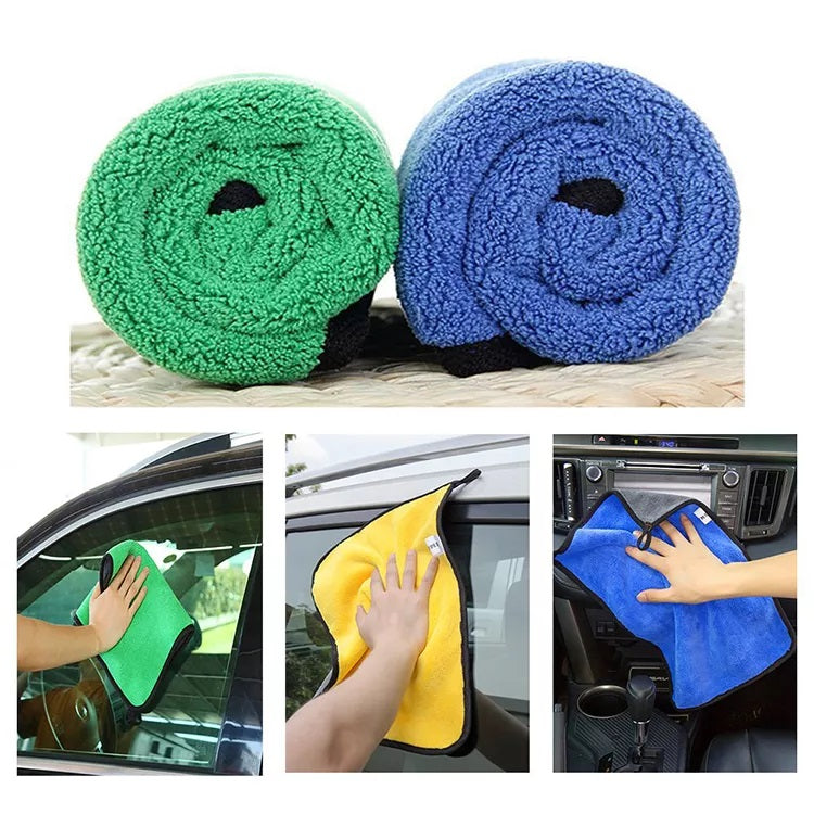 Bull Rider 900 GSM 40x40 cm 3 pc Multipurpose Highly Absorbent Microfiber Cloth for Car Cleaning and Detailing  Extra Thick Plush Microfiber Towel Lint and Streak Free Car Cleaning Cloth - Multicolor