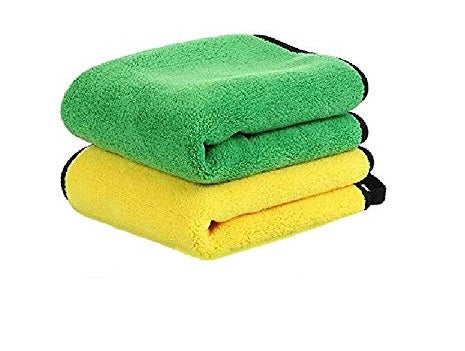 Bull Rider 700 GSM 40x40 cm 2 pcMultipurpose Highly Absorbent Microfiber Cloth for Car Cleaning and Detailing  Extra Thick Plush Microfiber Towel Lint and Streak Free Car Cleaning Cloth - Multicolor