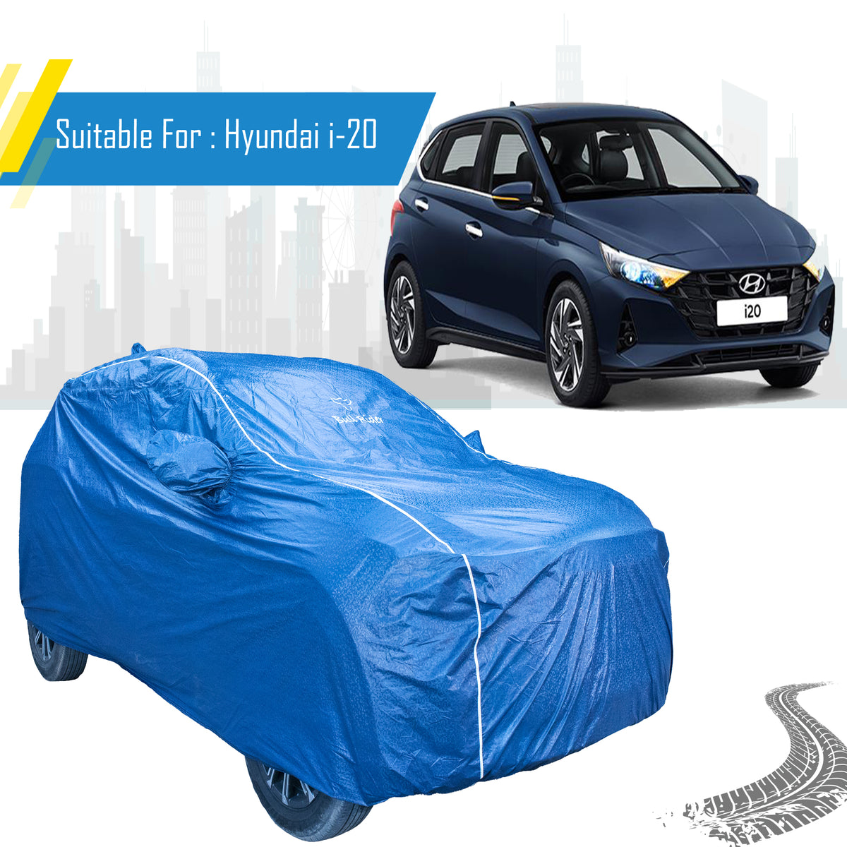 Hyundai i20 Featherlite waterproof car body cover by Bull Rider
