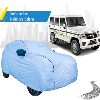 Mahindra Bolero Car Cover – All Weather Waterproof Body Cover with Mirror Pockets | Bull Rider