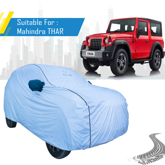 Mahindra Thar Car Cover – All Weather Waterproof Body Cover with Mirror Pockets | Bull Rider