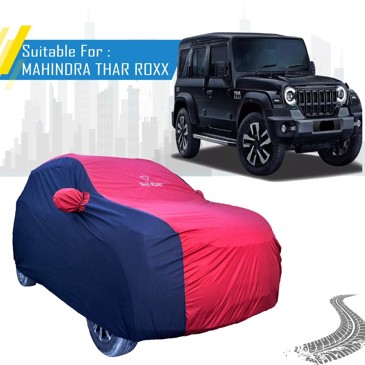 Mahindra Thar Roxx Supersoft Waterproof Car Body Cover By Bull Rider