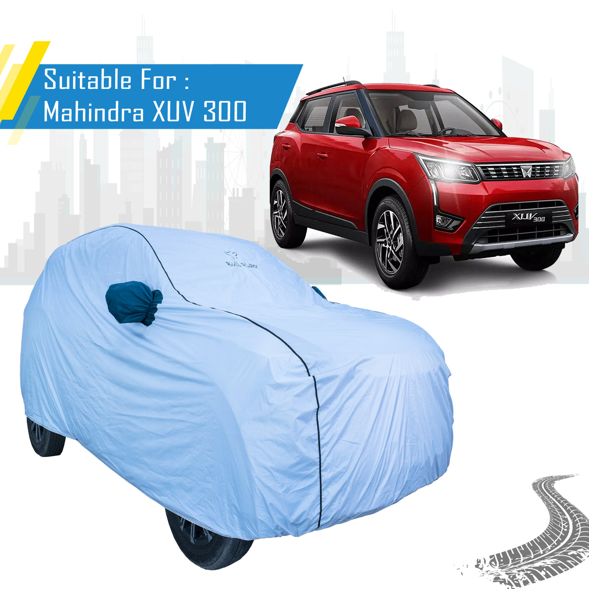 Mahindra XUV300 Car Cover – All Weather Waterproof Body Cover with Mirror Pockets | Bull Rider