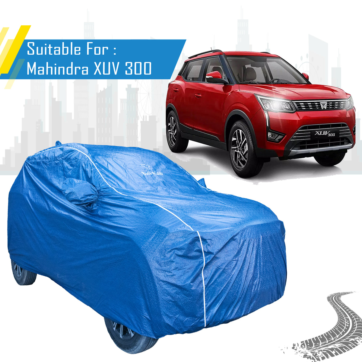 Mahindra XUV300 Featherlite waterproof car body cover by Bull Rider