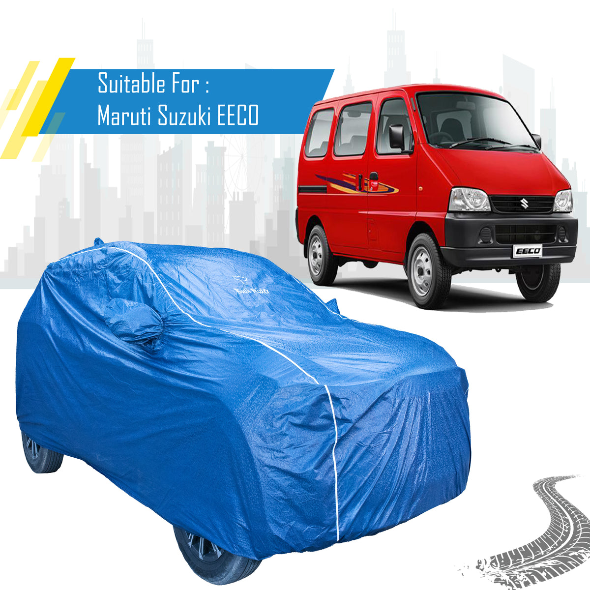 Maruti Suzuki Eeco car cover with mirror pockets – Bull Rider Featherlite