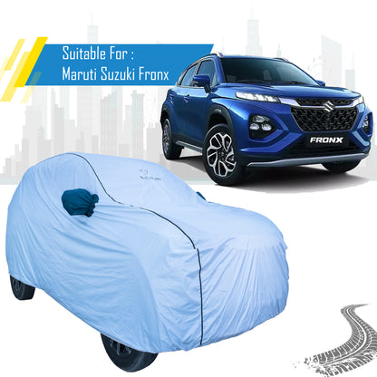 Maruti Suzuki Fronx Car Cover – All Weather Waterproof Body Cover with Mirror Pockets | Bull Rider