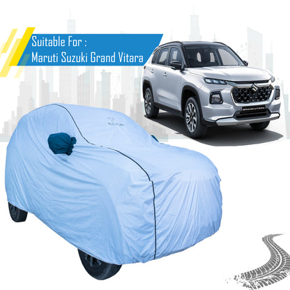 Maruti Suzuki Grand Vitara Car Cover – All Weather Waterproof Body Cover with Mirror Pockets | Bull Rider