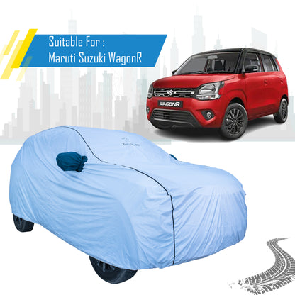 Maruti Suzuki Wagon R Car Cover – All Weather Waterproof Body Cover with Mirror Pockets | Bull Rider