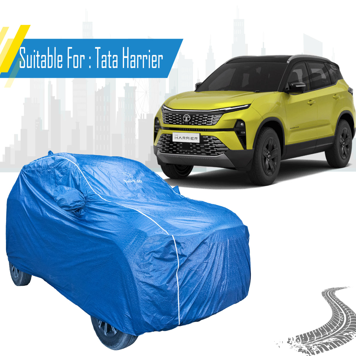 Tata Harrier car cover with mirror pockets – Bull Rider Featherlite