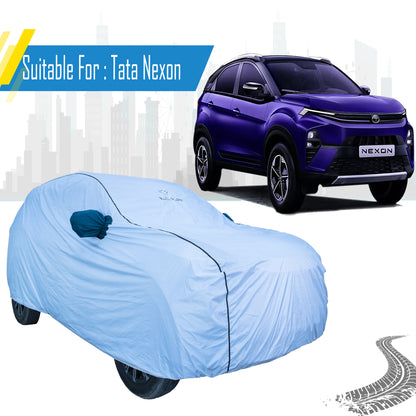Tata Nexon Car Cover – All Weather Waterproof Body Cover with Mirror Pockets | Bull Rider