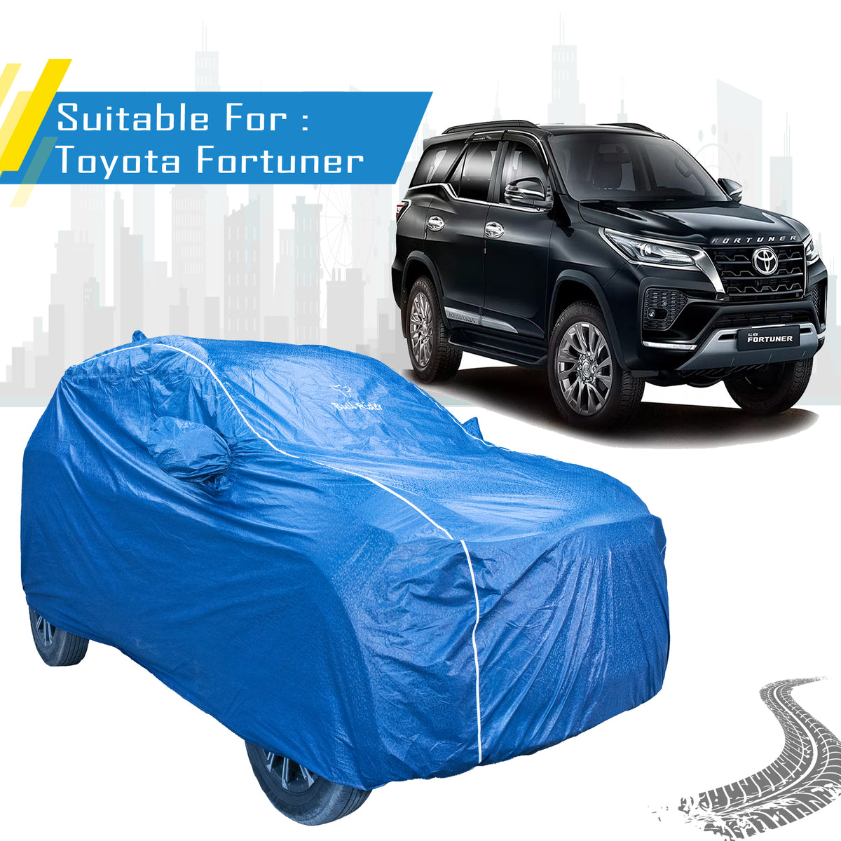 Toyota Fortuner car cover with mirror pockets – Bull Rider Featherlite