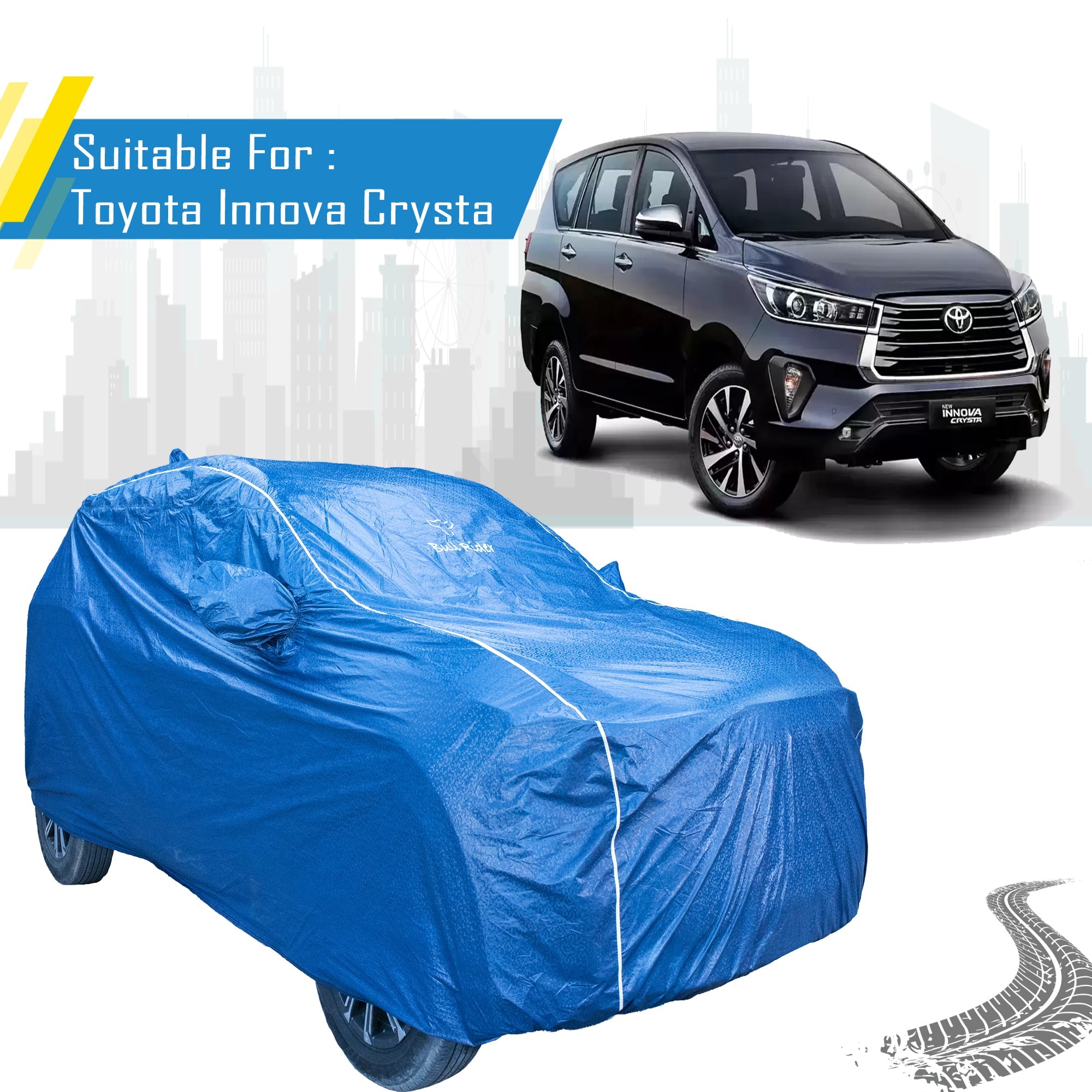 Toyota Innova Crysta Featherlite Waterproof Car Body Cover By Bull Rider