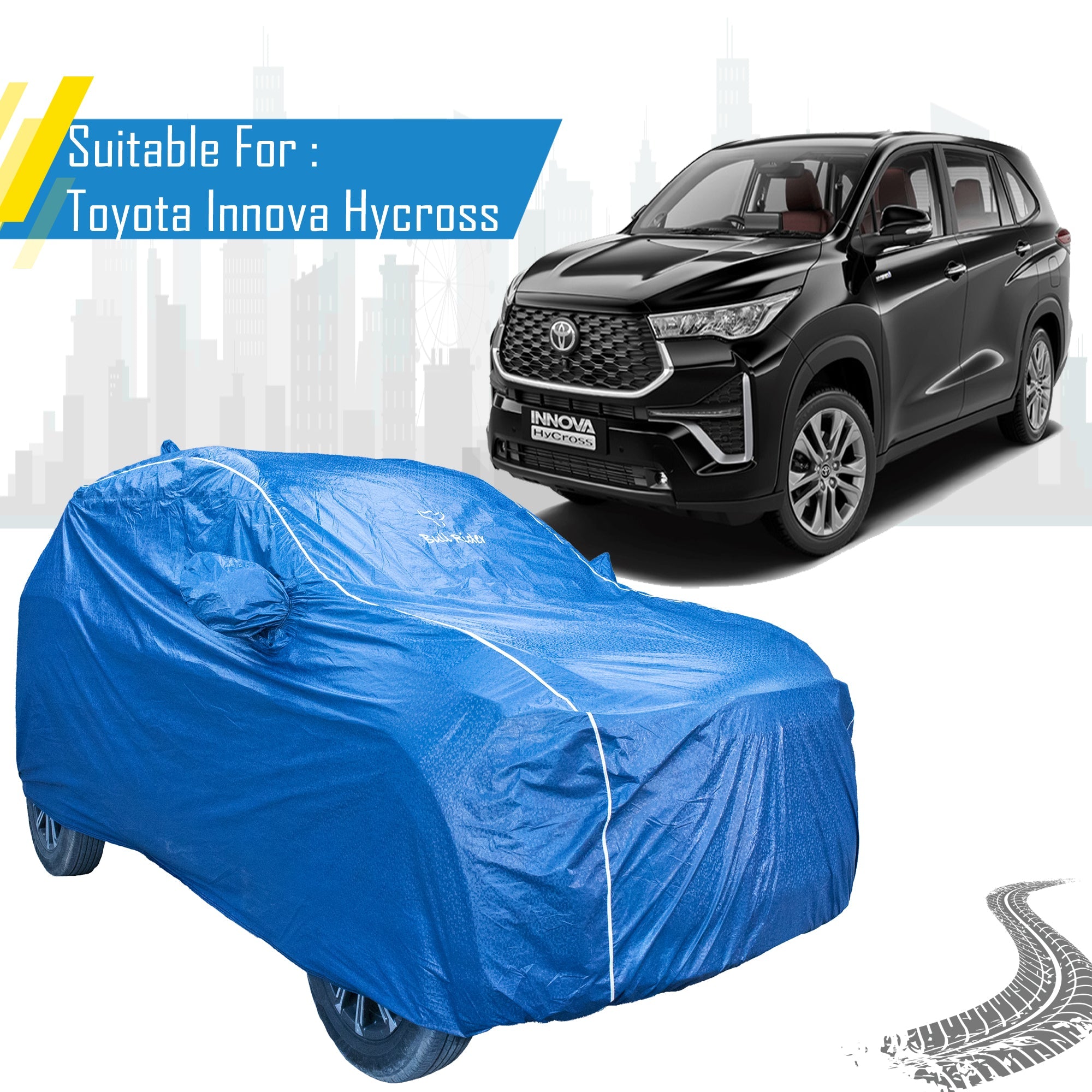 Toyota Innova Hycross Featherlite Waterproof Car Body Cover By Bull Rider