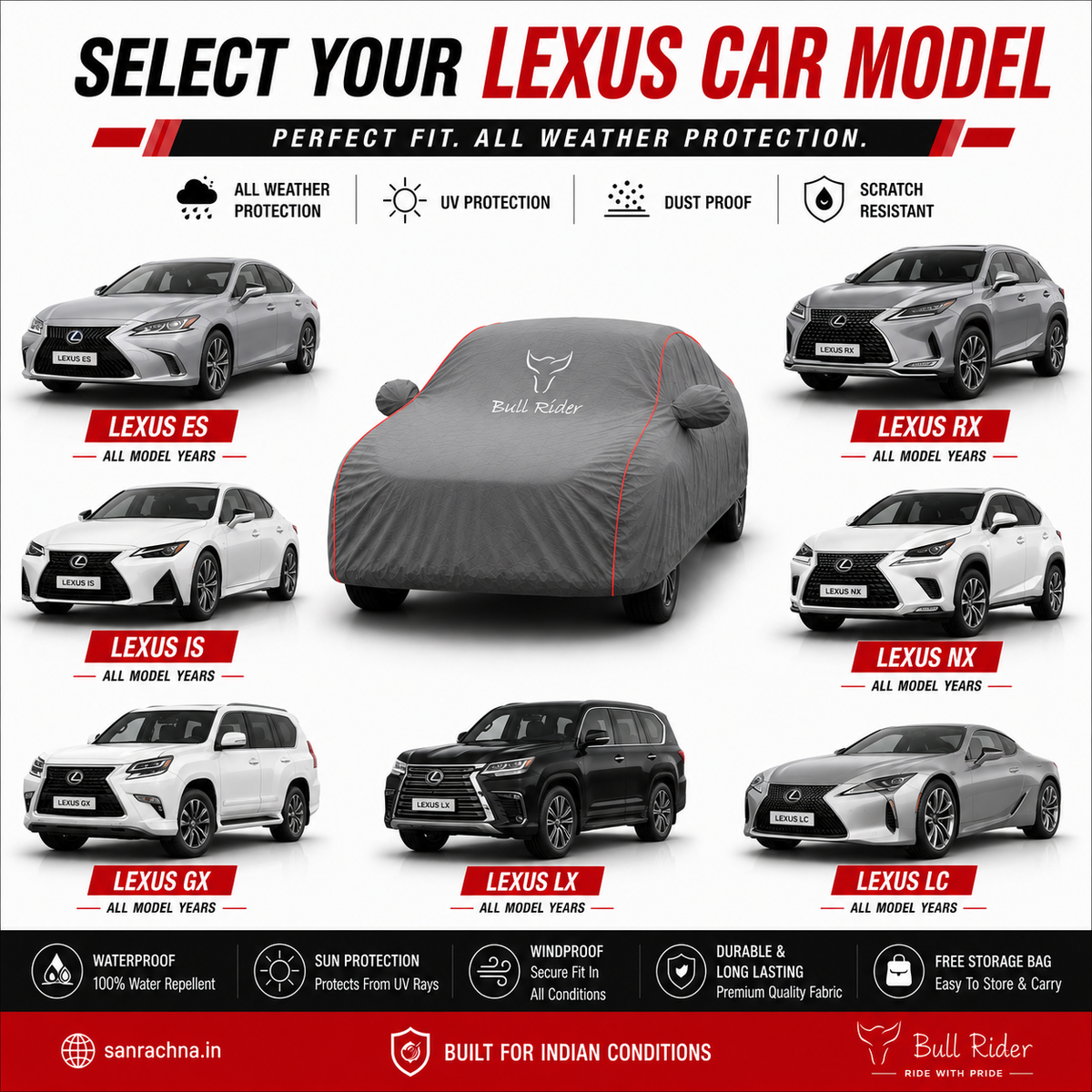 Bull Rider Lexus All Weather Waterproof Car Body Cover