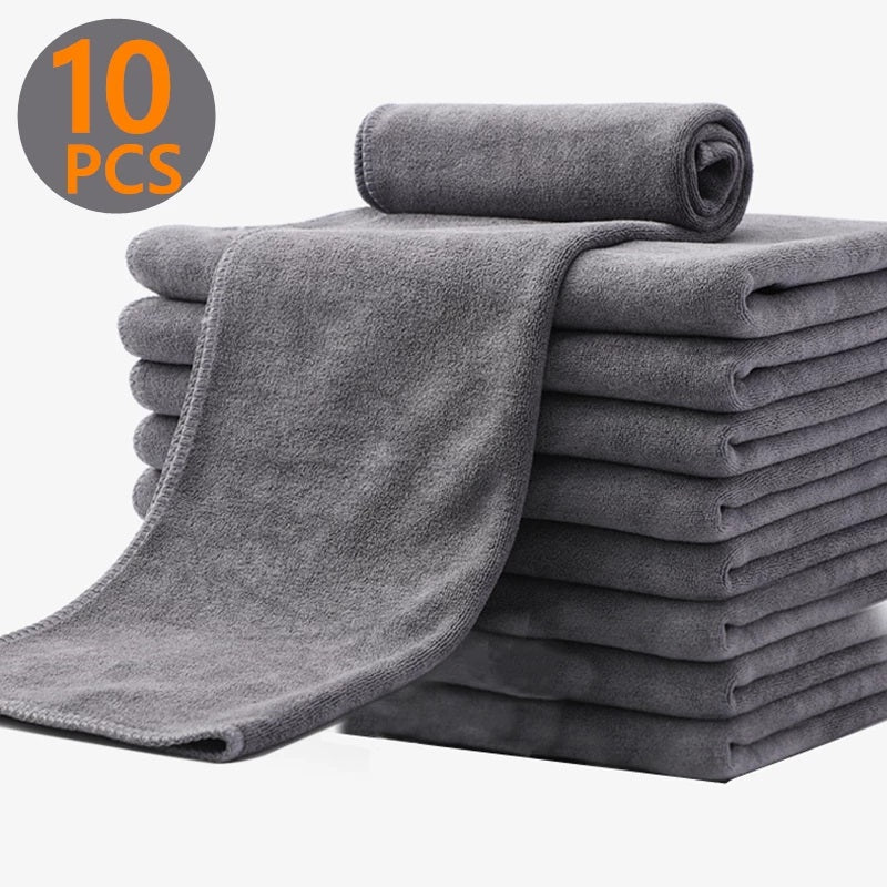 Bull Rider 40x40 10 pc Multipurpose Highly Absorbent Microfiber Cloth for Car Cleaning and Detailing  Extra Thick Plush Microfiber Towel Lint and Streak Free Car Cleaning Cloth - Grey