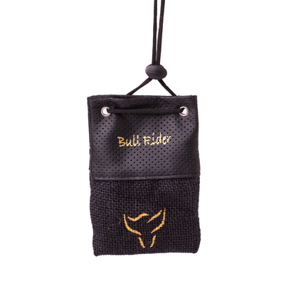 Bull Rider alcohol-free car air freshener, leatherette jute bag with hanging scented cake