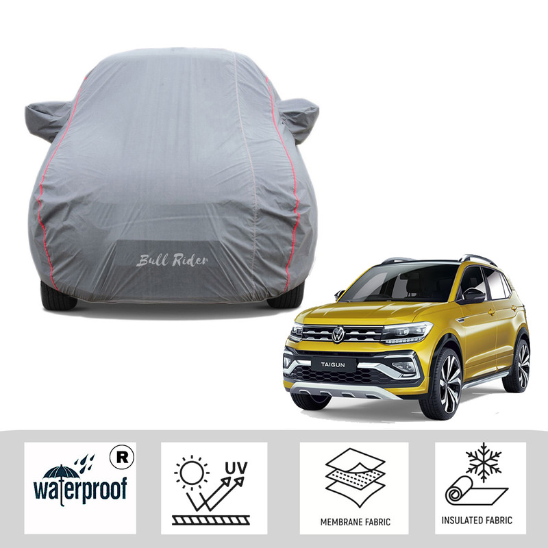 Volkswagen Taigun Waterproof Car Body Cover With Mirror Pockets By Bull  Rider